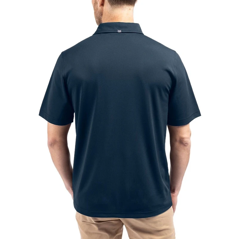 Men's Cutter & Buck Navy Michigan Wolverines 2026 NCAA Basketball National Champions Big Tall Virtue Eco Pique Recycled Polo