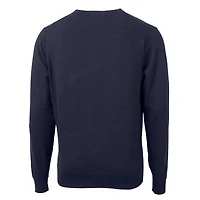 Pull à col en V bleu marine pour homme, coupeur et buck, logo des anciens Wolverines du Michigan, Lakemont Tri-Blend