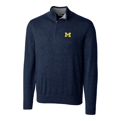 Men's Cutter & Buck Navy Michigan Wolverines Big Tall Lakemont Half-Zip Jacket