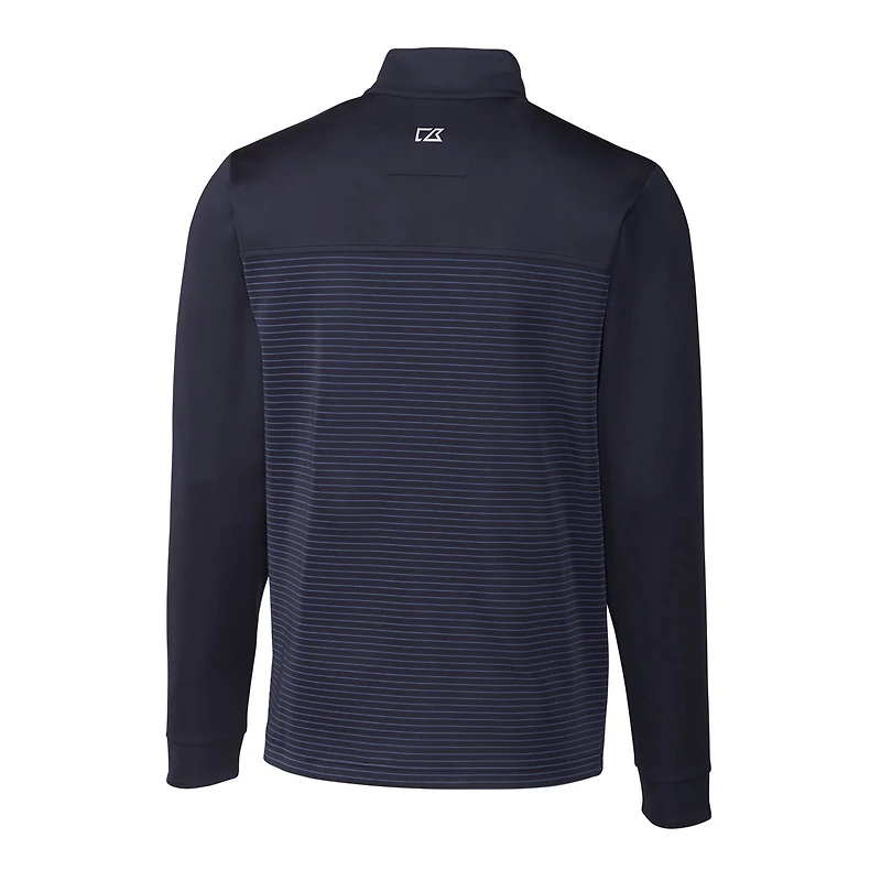 Pull-over extensible à rayures Traverse et fermeture éclair quart de tour pour homme, bleu marine, des Michigan Wolverines, grande taille