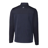 Pull-over extensible à rayures Traverse et fermeture éclair quart de tour pour homme, bleu marine, des Michigan Wolverines, grande taille