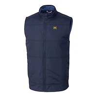 Gilet coupe-vent hybride entièrement zippé pour homme, bleu marine, des Michigan Wolverines Vault, de taille grande et