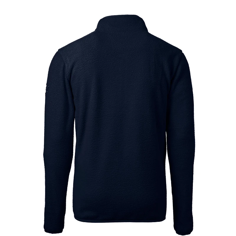 Haut zippé quart de tour en polaire écologique Sherpa Vault Cascade pour homme, bleu marine, des Michigan Wolverines, Cutter & Buck