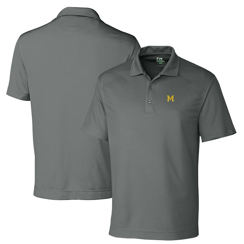 Polo texturé solide DryTec Genre pour homme Cutter & Buck Steel Michigan Wolverines, grandes tailles
