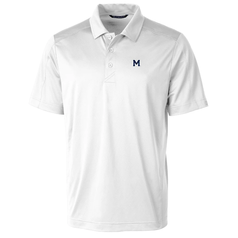 Men's Cutter & Buck White Michigan Wolverines Team Logo Big Tall Prospect Textured Stretch Polo