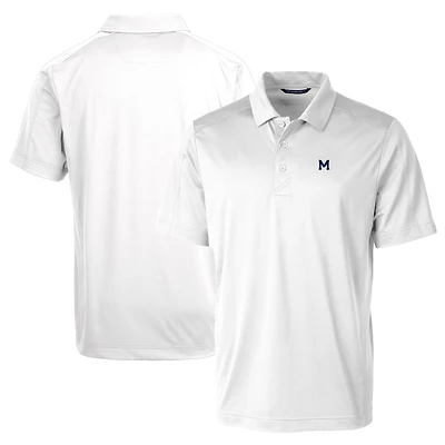 Polo extensible texturé pour homme Cutter & Buck, blanc, avec logo de l'équipe Michigan Wolverines, grande taille