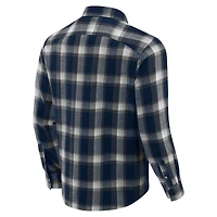 Men's Darius Rucker Collection by Fanatics Navy Michigan Wolverines Flannel Plaid Full-Snap Shirt