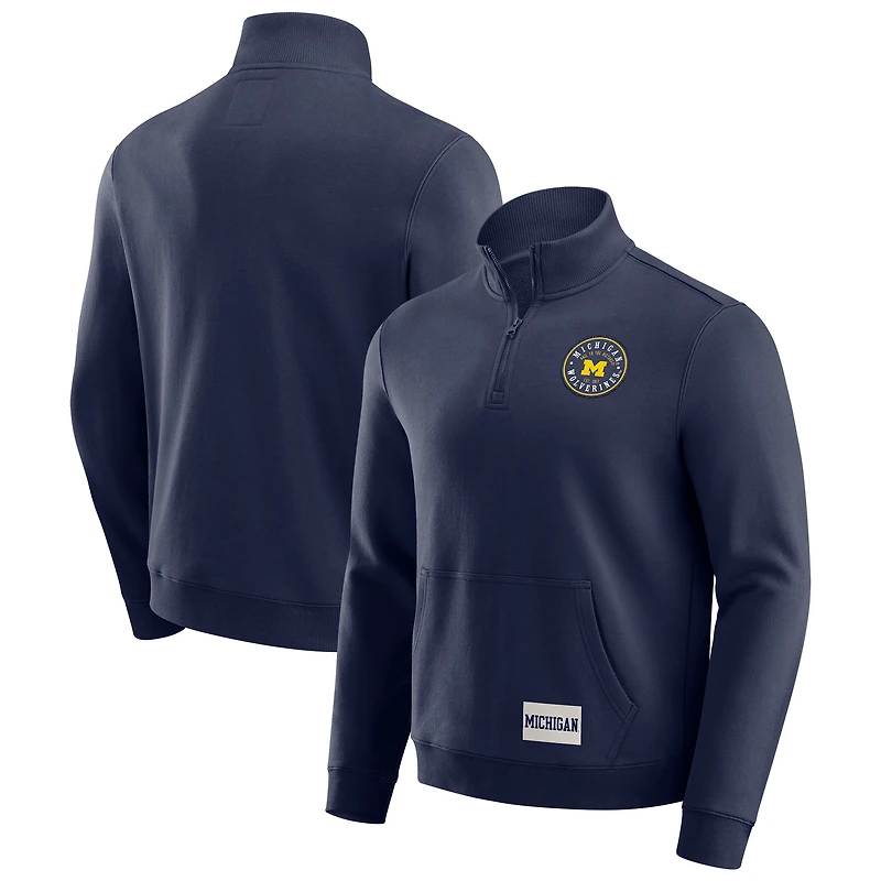 Pull zippé quart de tour pour homme, collection Darius Rucker par Fanatics, bleu marine, des Wolverines du Michigan