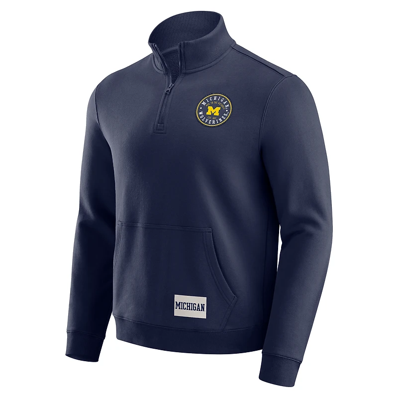 Pull zippé quart de tour pour homme, collection Darius Rucker par Fanatics, bleu marine, des Wolverines du Michigan
