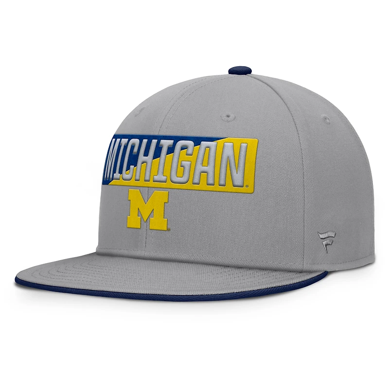 Casquette snapback grise Michigan Wolverines Duo Fanatics pour homme