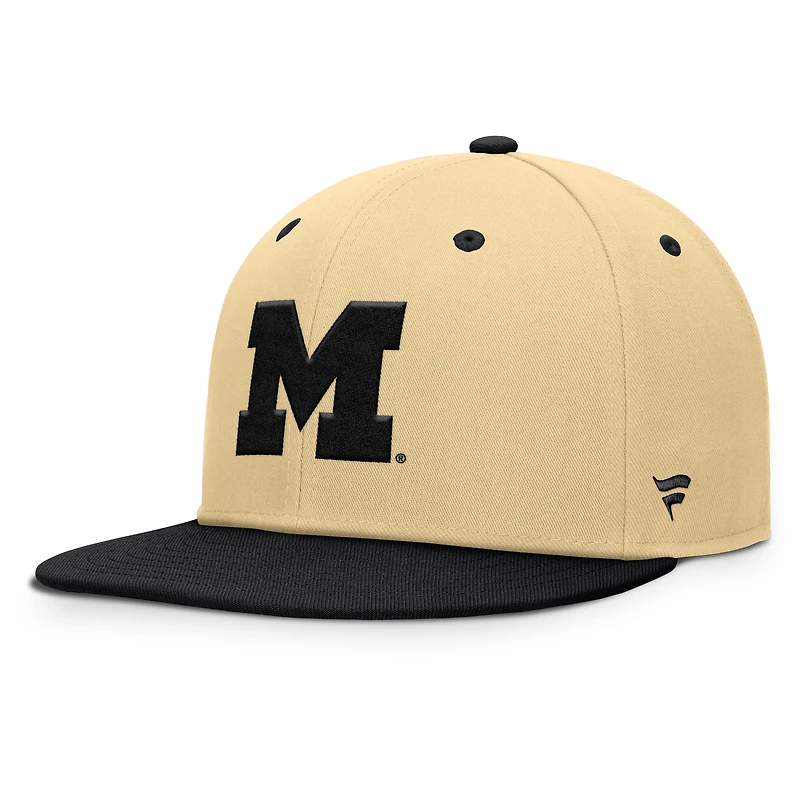 Men's Fanatics Khaki/Black Michigan Wolverines Balance Fitted Hat