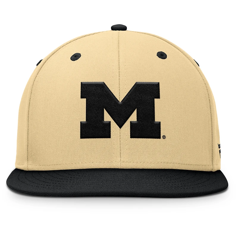 Men's Fanatics Khaki/Black Michigan Wolverines Balance Fitted Hat