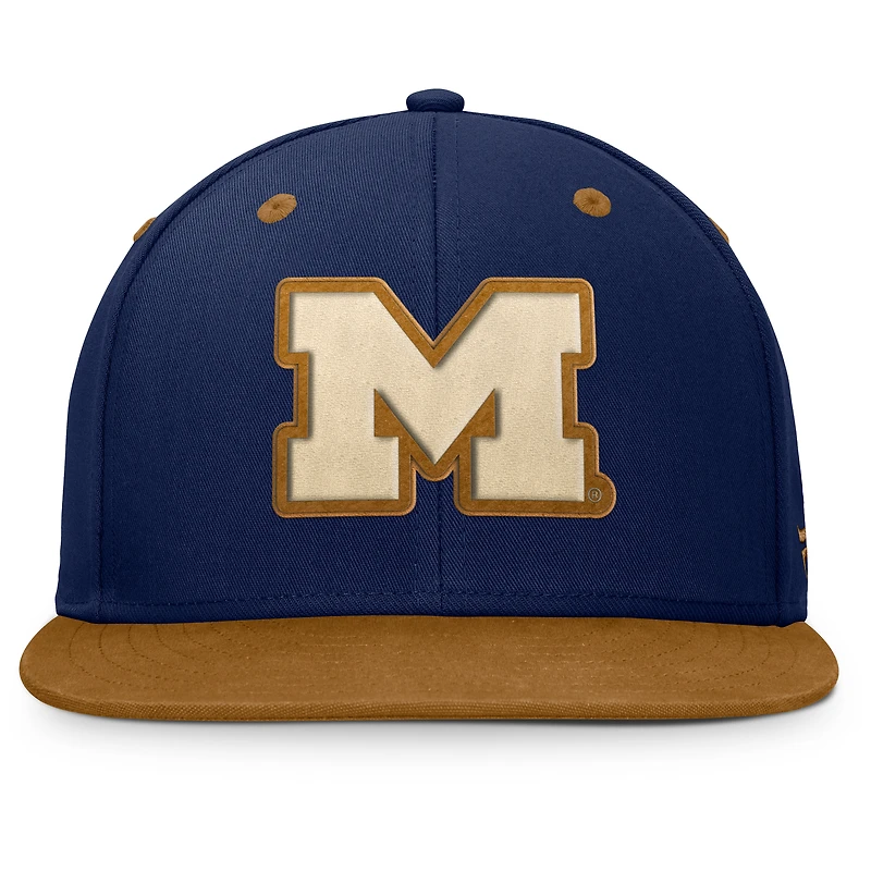 Casquette ajustée NoBo bleu marine/marron pour homme des Wolverines du Michigan