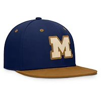 Casquette ajustée NoBo bleu marine/marron pour homme des Wolverines du Michigan