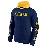 Sweat à capuche en polaire blocs de couleurs pour homme Fanatics bleu marine/maïs Michigan Wolverines