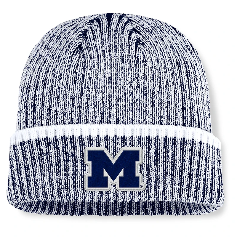 Bonnet en tricot à revers Haze pour homme, bleu marine/blanc, Michigan Wolverines