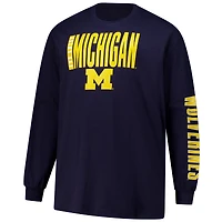 Men's Fanatics  Navy Michigan Wolverines Big & Tall Vision Long Sleeve T-Shirt