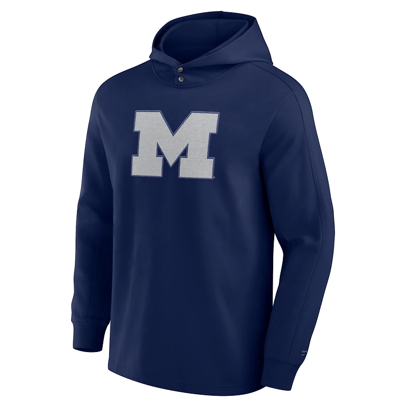 Men's Fanatics Navy Michigan Wolverines Blaze Tri-Blend Pullover Hoodie