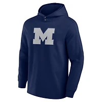 Men's Fanatics Navy Michigan Wolverines Blaze Tri-Blend Pullover Hoodie