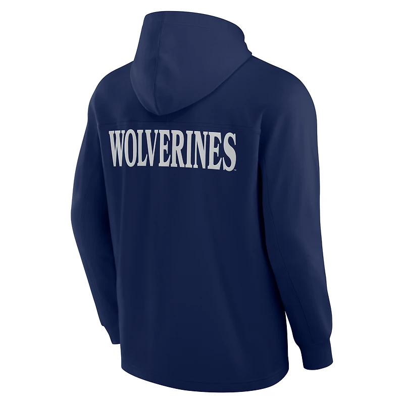 Sweat à capuche tri-blend Blaze bleu marine Michigan Wolverines Fanatics pour homme