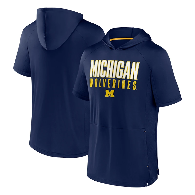 Men's Fanatics Navy Michigan Wolverines Core Read Hoodie T-Shirt