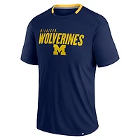 Men's Fanatics Navy Michigan Wolverines Defender Fade Slant T-Shirt