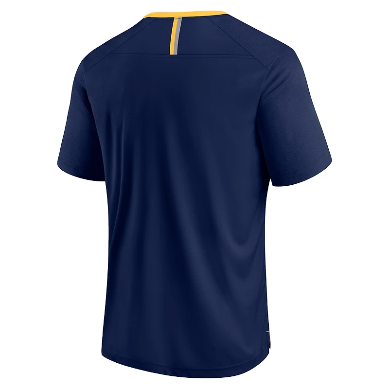 Men's Fanatics Navy Michigan Wolverines Defender Fade Slant T-Shirt
