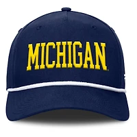 Men's Fanatics Navy Michigan Wolverines Foul Ball Rope Adjustable Hat