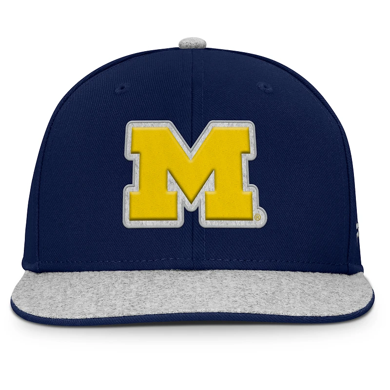 Casquette Snapback Fanatics Navy Michigan Wolverines Loden pour hommes