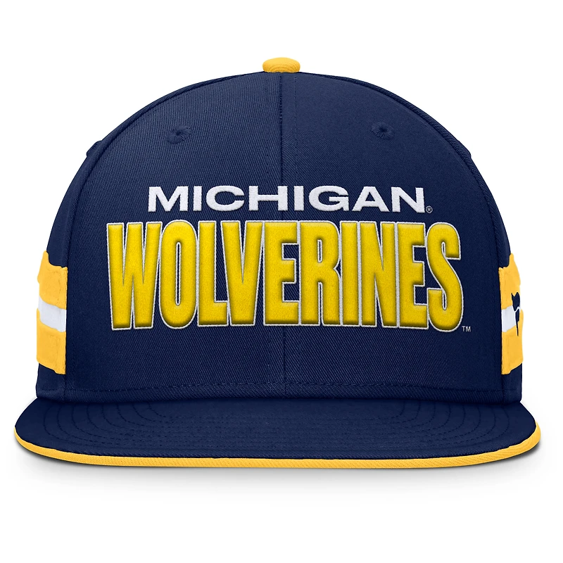 Men's Fanatics Navy Michigan Wolverines Pick Off Fitted Hat