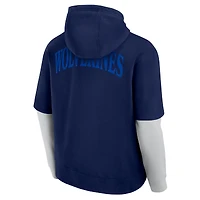 Sweat à capuche élégant pour homme Fanatics bleu marine Michigan Wolverines