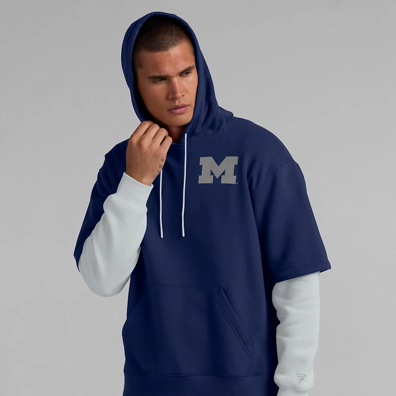 Men's Fanatics Navy Michigan Wolverines Sleek Pullover Hoodie