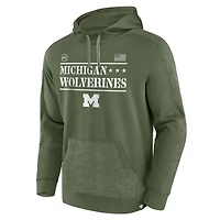 Fanatics pour hommes Olive Michigan Wolverines OHT Military Appréciation Pochoir Pull à capuche