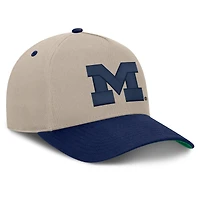 Men's Fanatics  Stone/Navy Michigan Wolverines Veteran Two-Tone Adjustable Hat