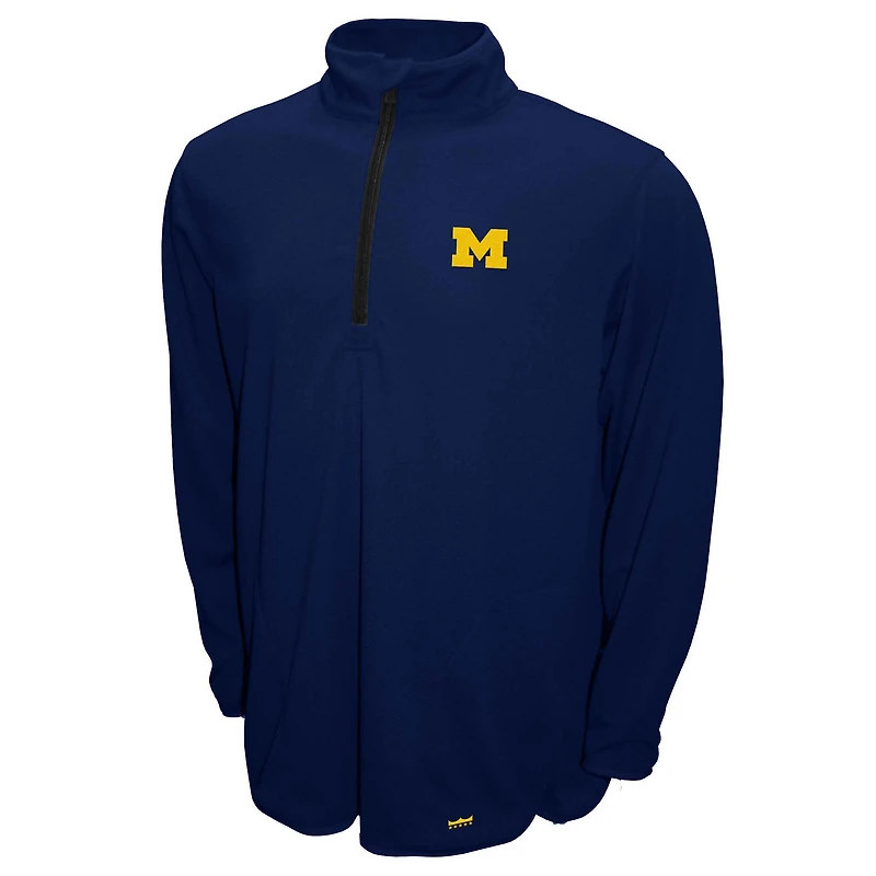 Pull-over zippé quart de tour Breeze bleu marine Michigan Wolverines Franchise Club pour homme