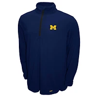Pull-over zippé quart de tour Breeze bleu marine Michigan Wolverines Franchise Club pour homme
