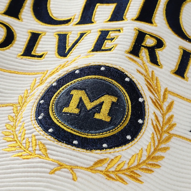 Men's Gameday Couture Cream Michigan Wolverines Down, Set, Go Hoodie and Shorts Lounge Set