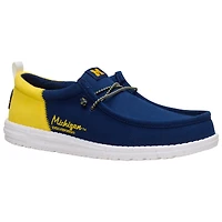 Chaussures décontractées à enfiler Wally pour homme, bleu marine/maïs, des Michigan Wolverines