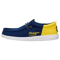 Chaussures décontractées à enfiler Wally pour homme, bleu marine/maïs, des Michigan Wolverines