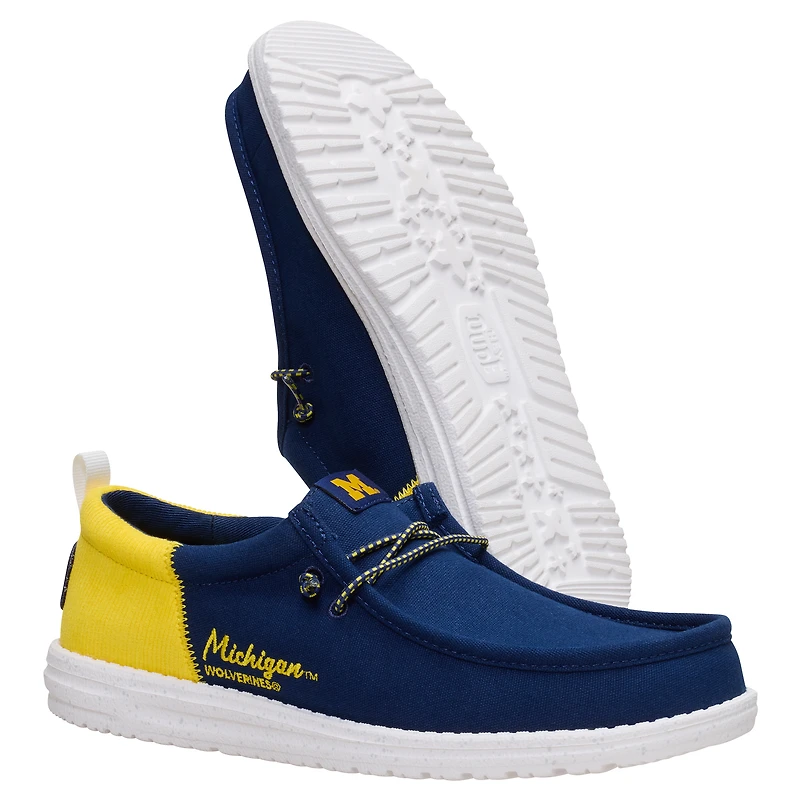 Chaussures décontractées à enfiler Wally pour homme, bleu marine/maïs, des Michigan Wolverines