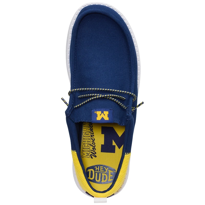 Chaussures décontractées à enfiler Wally pour homme, bleu marine/maïs, des Michigan Wolverines
