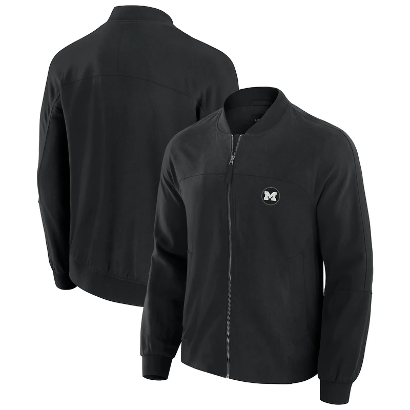 Veste légère noire à fermeture éclair intégrale J. Palmer Michigan Wolverines Cover-4 pour homme