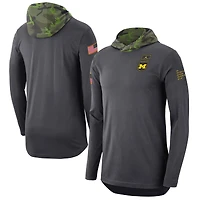 Jordan Brand T-shirt à capuche manches longues Michigan Wolverines Military pour homme