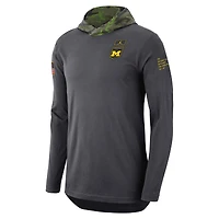 Jordan Brand T-shirt à capuche manches longues Michigan Wolverines Military pour homme