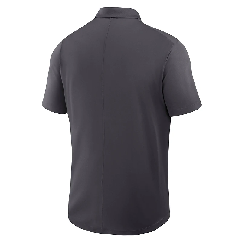 Men's Jordan Brand Anthracite Michigan Wolverines Primetime Victory Primary Logo Performance Polo