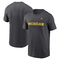 T-shirt Jordan Brand anthracite pour homme avec logo Michigan Wolverines Primetime