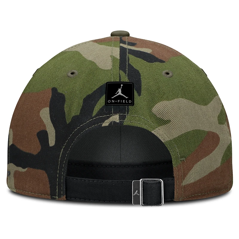 Casquette ajustable Jordan Brand noire/camouflage Michigan Wolverines 2025 Military Appreciation Club pour homme