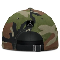 Casquette ajustable Jordan Brand noire/camouflage Michigan Wolverines 2025 Military Appreciation Club pour homme