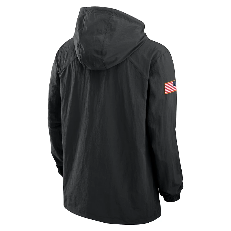 Veste Jordan Brand noire pour homme Michigan Wolverines 2025 NCAA Military Appreciation Full-Snap