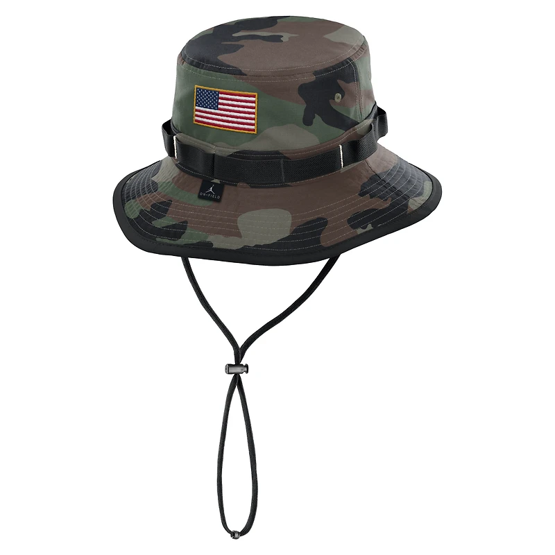 Men's Jordan Brand Camo Michigan Wolverines 2025 Military Appreciation Boonie Dri-FIT Bucket Hat